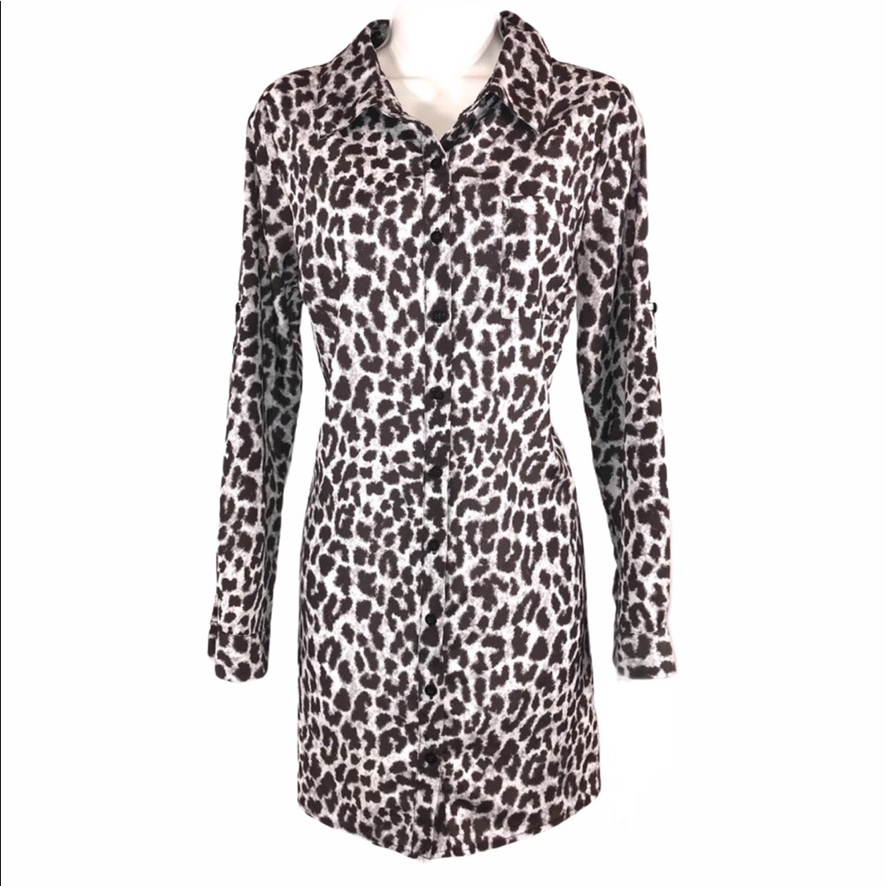 Dennis Basso Leopard Print Dress, Size S